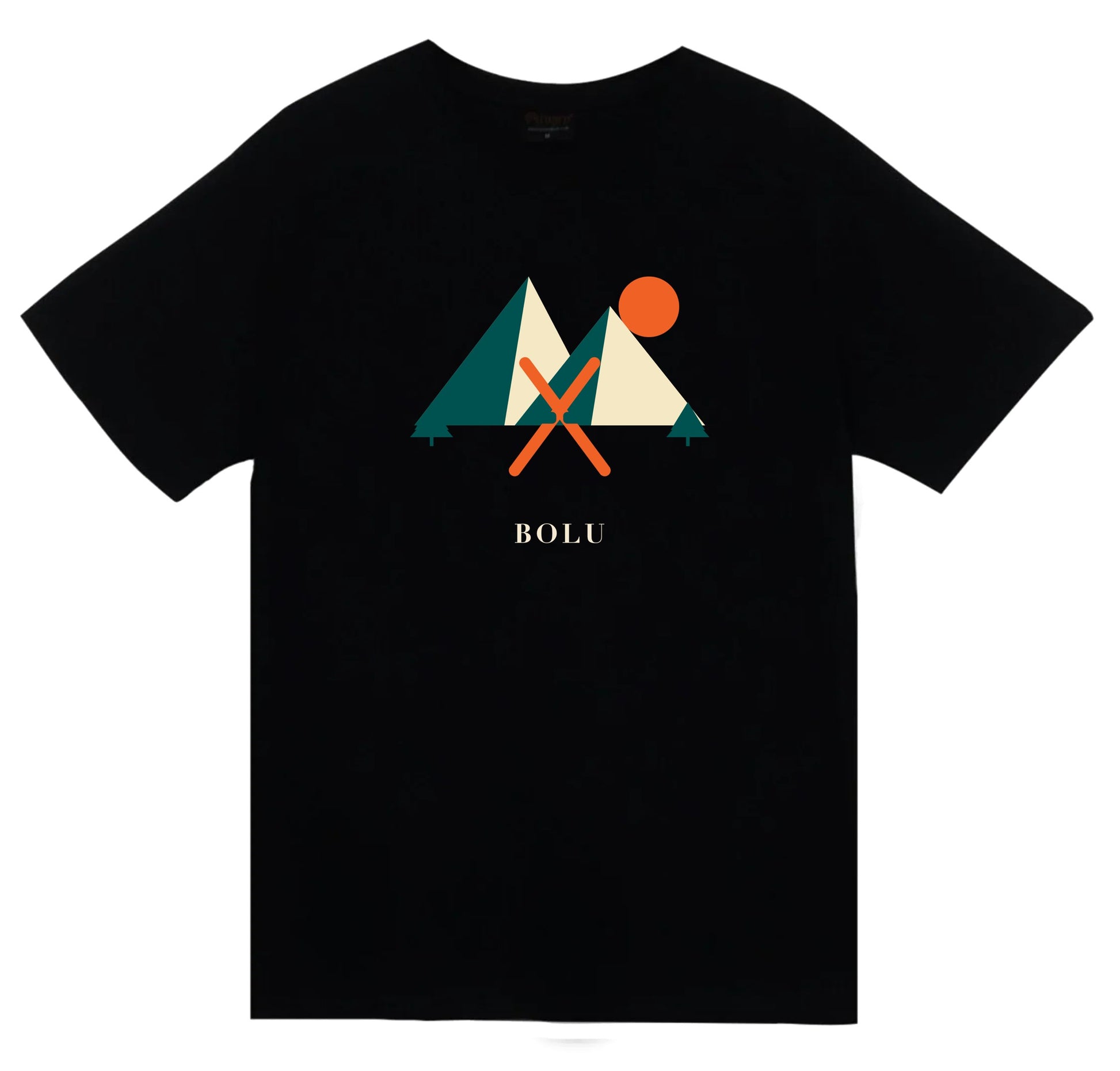 Bolu Kartalkaya baskılı siyah t-shirt