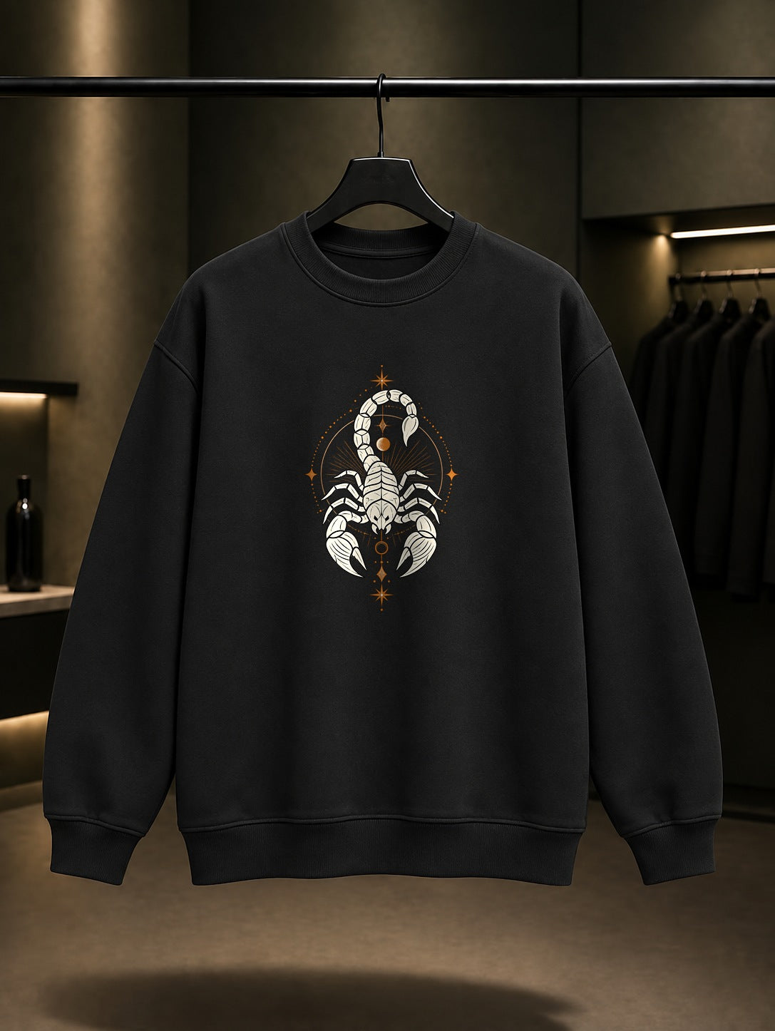 Akrep Burcu — Işık Tacı Baskılı Unisex %100 Pamuk Sweatshirt