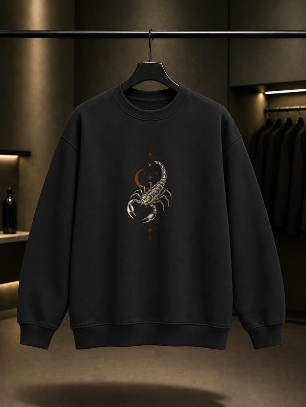 Akrep Burcu — Sade Yıldız Baskılı Unisex %100 Pamuk Sweatshirt