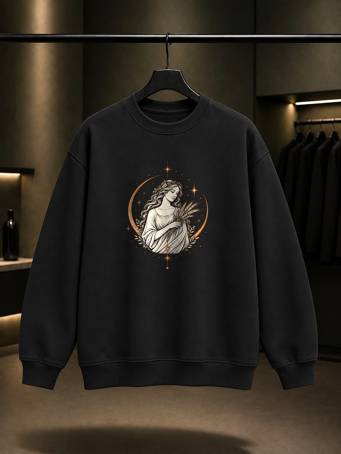 Başak Burcu — Yıldız Tozu Baskılı Unisex %100 Pamuk Sweatshirt