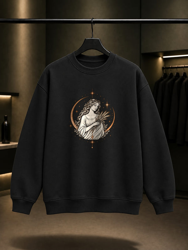 Başak Burcu — Yıldız Tozu Baskılı Unisex %100 Pamuk Sweatshirt