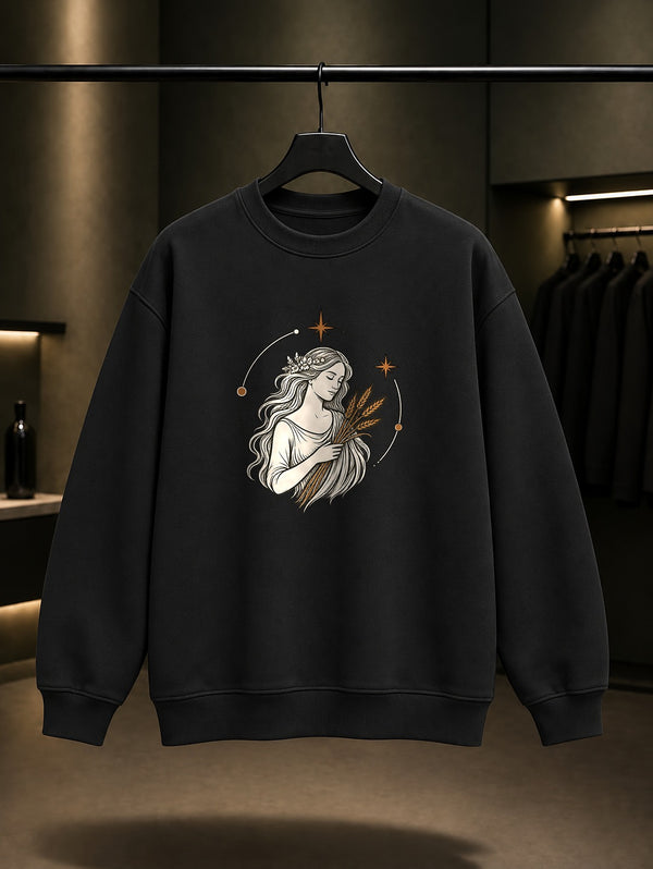 Başak Burcu — Yıldız Yayı Baskılı Unisex %100 Pamuk Sweatshirt