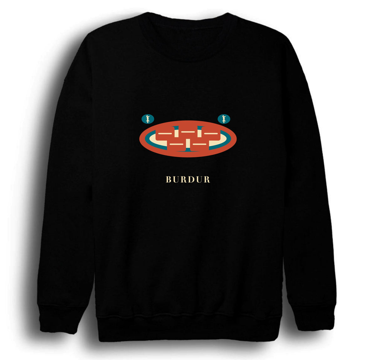 Burdur Ceviz Ezmesi baskılı siyah sweatshirt
