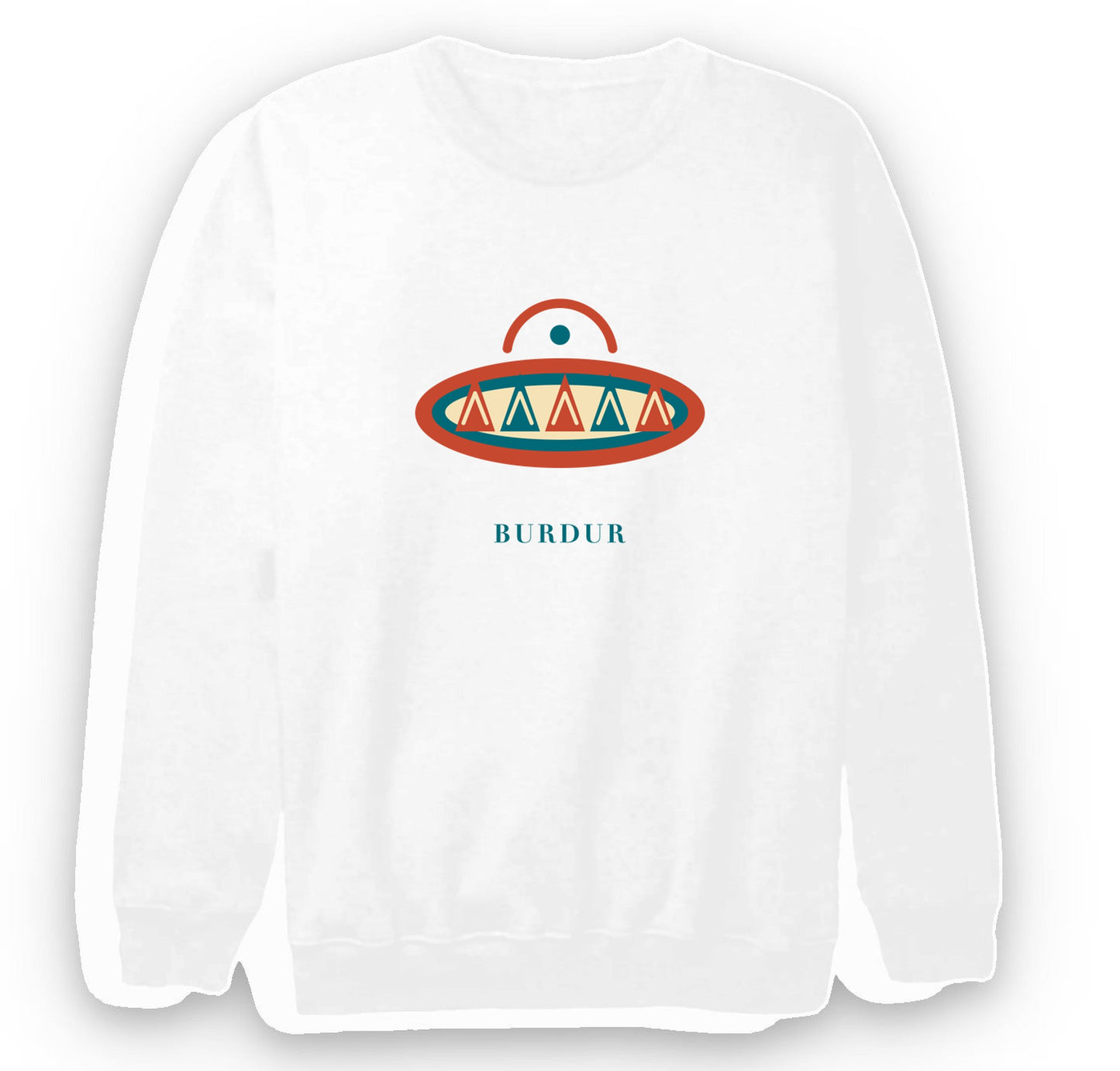 Burdur Gazel Böreği baskılı beyaz sweatshirt