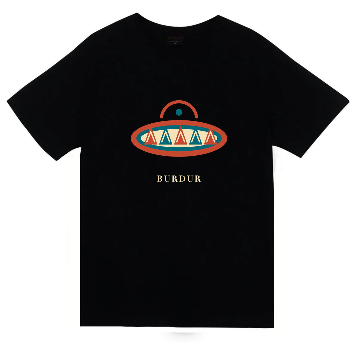 Burdur Gazel Böreği baskılı siyah t-shirt