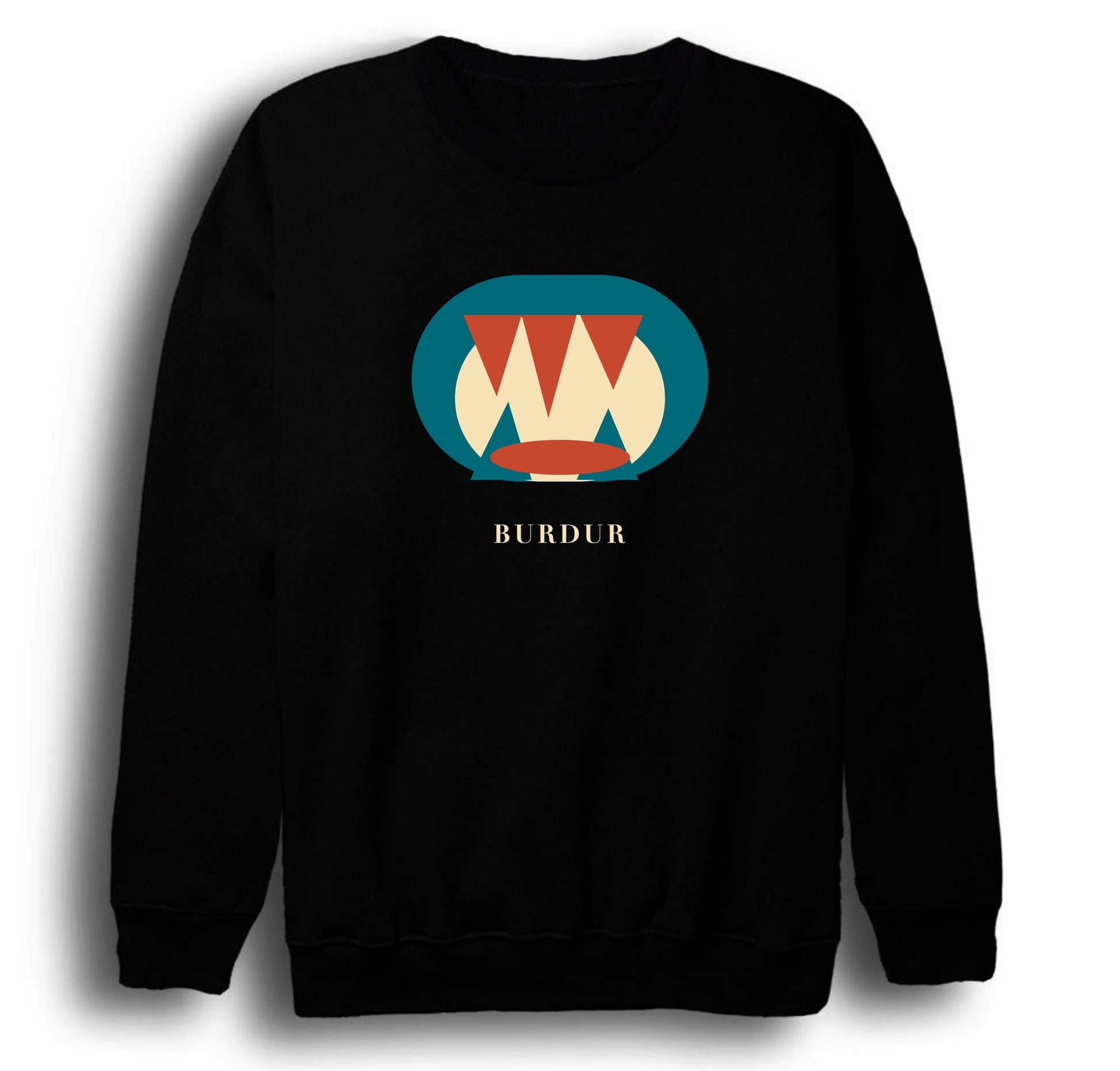 Burdur İnsuyu Mağarası baskılı siyah sweatshirt