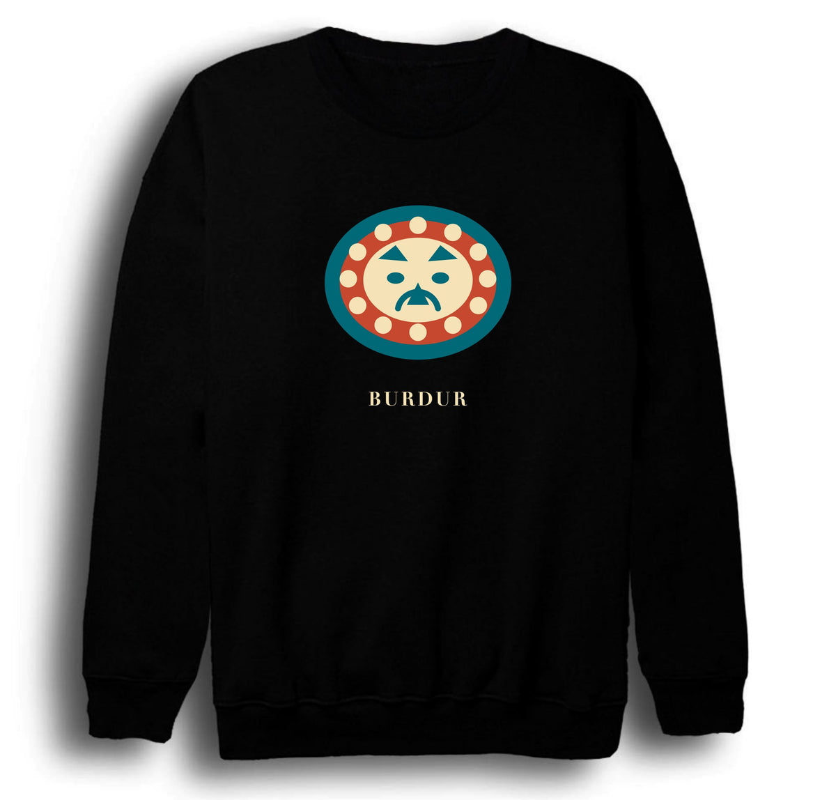 Burdur Kibyra Medusa baskılı siyah sweatshirt