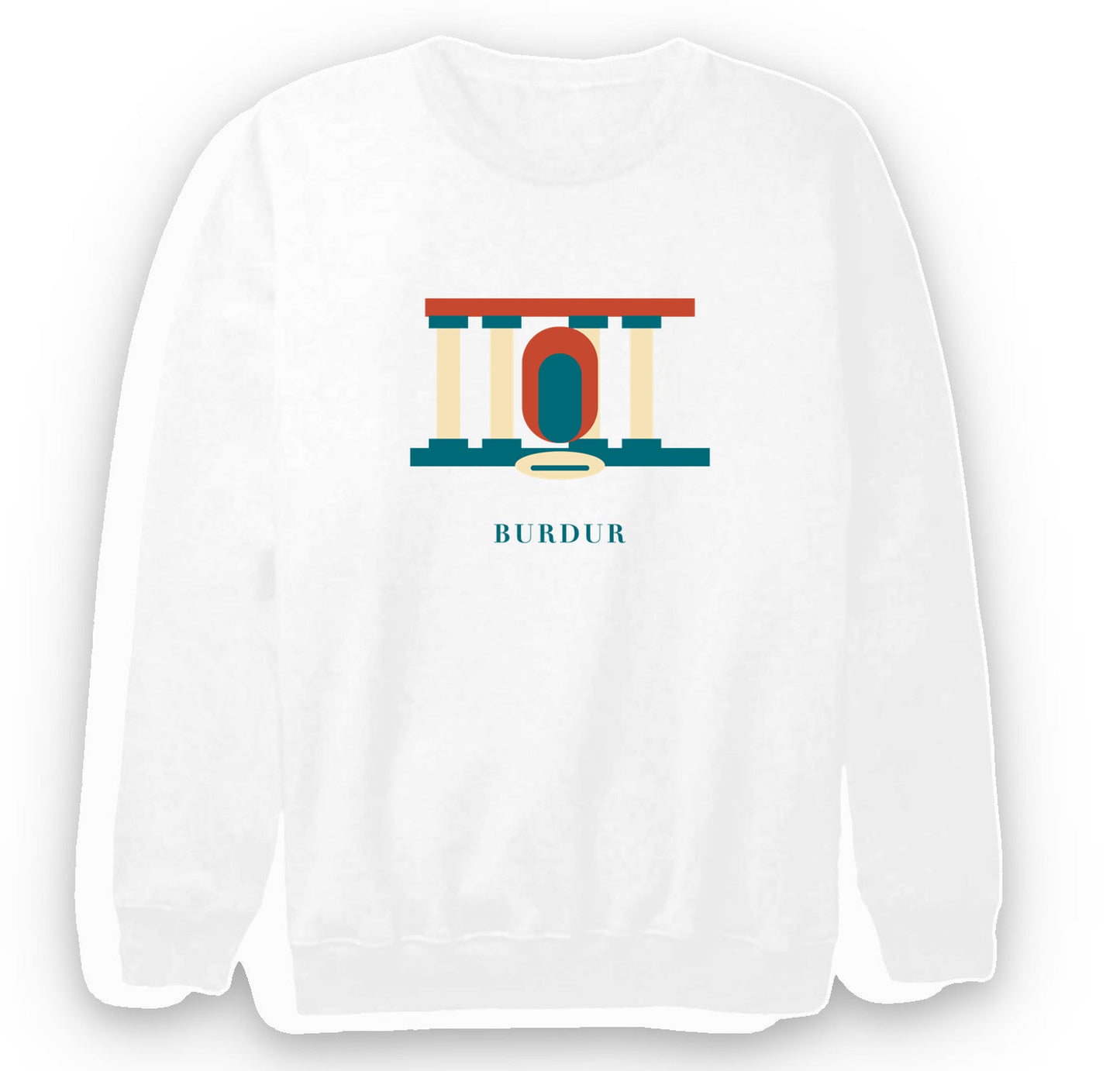 Burdur Sagalassos baskılı beyaz sweatshirt