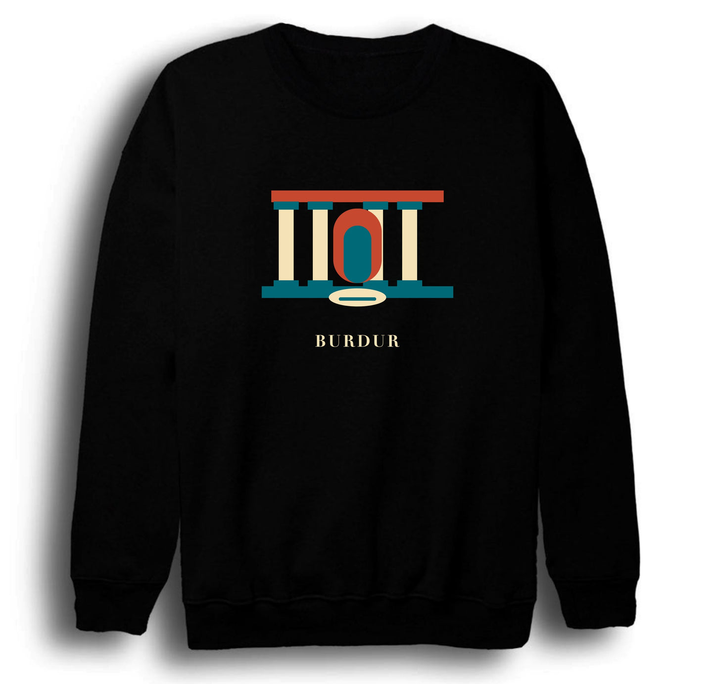 Burdur Sagalassos baskılı siyah sweatshirt