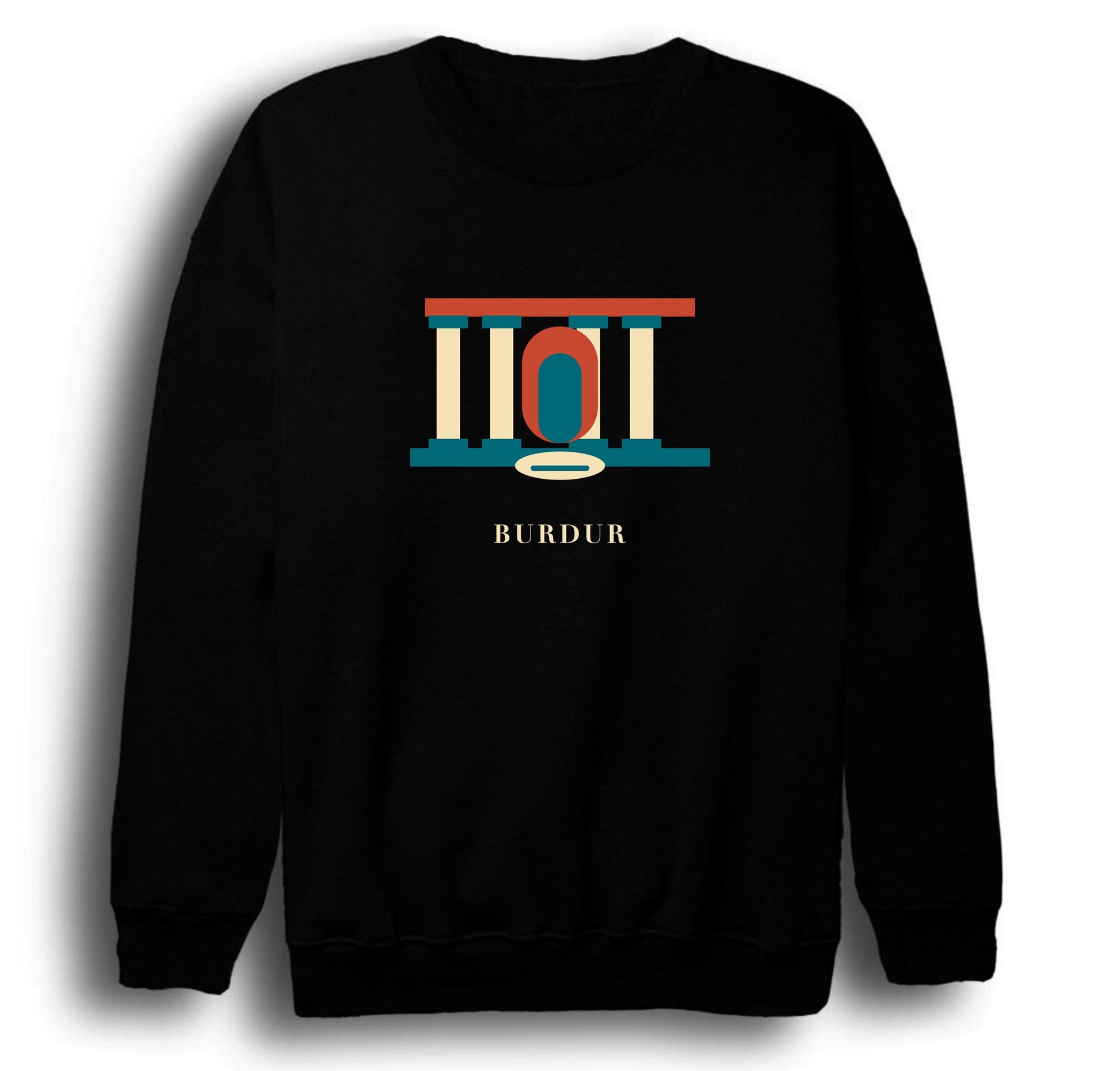 Burdur Sagalassos baskılı siyah sweatshirt