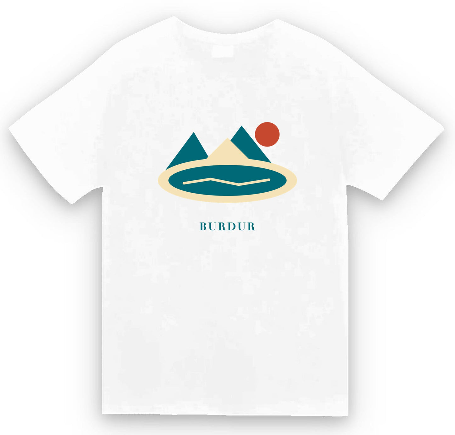 Burdur Salda Gölü baskılı beyaz t-shirt