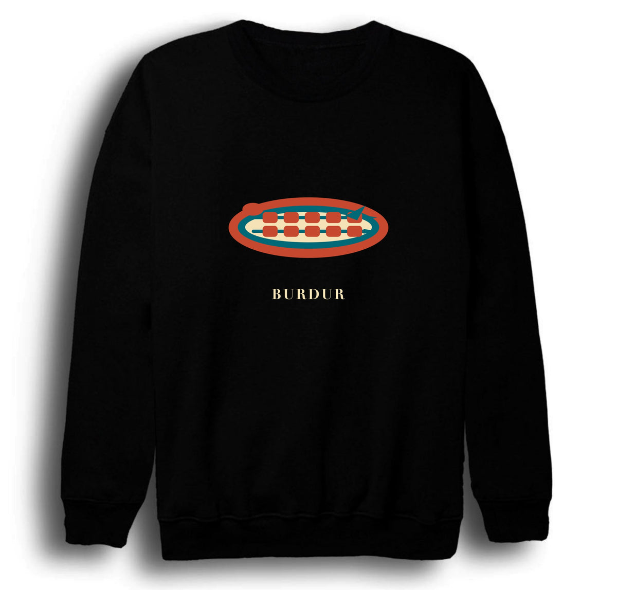 Burdur Şişi baskılı siyah sweatshirt