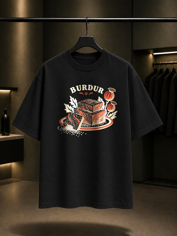 Burdur Şişi baskılı siyah t-shirt