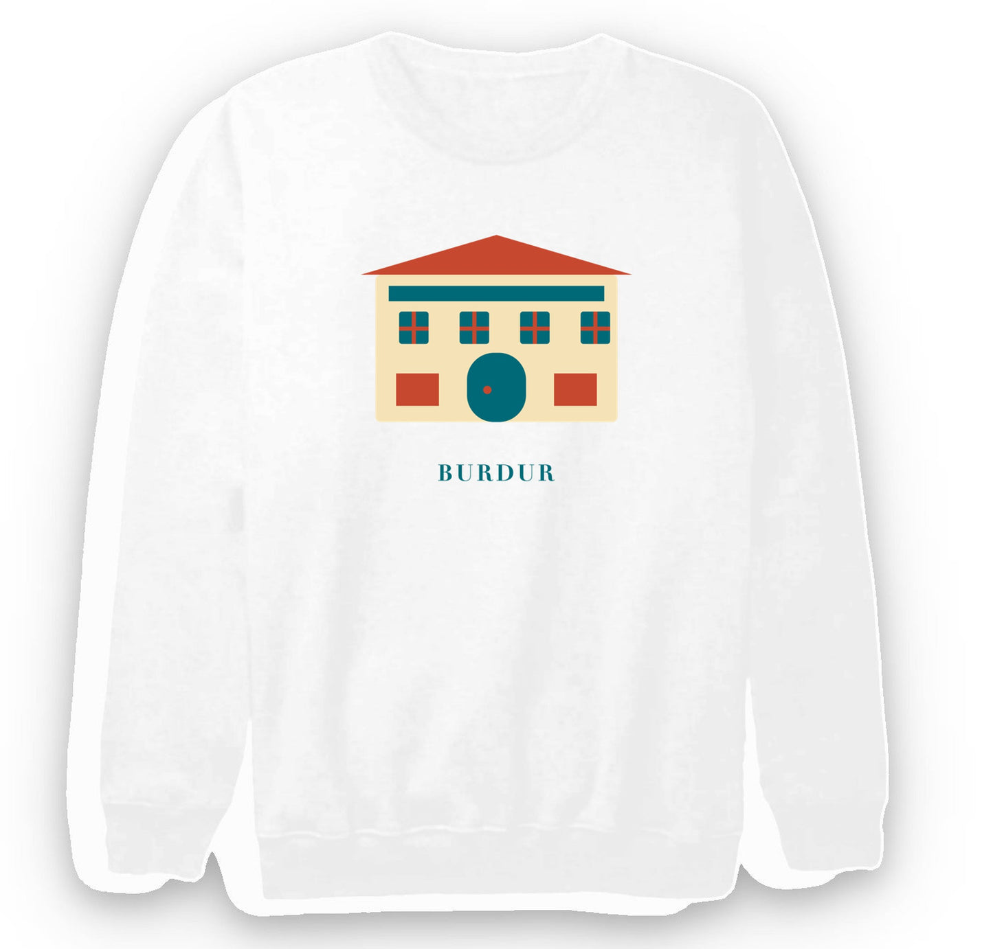 Burdur Taş Oda baskılı beyaz sweatshirt