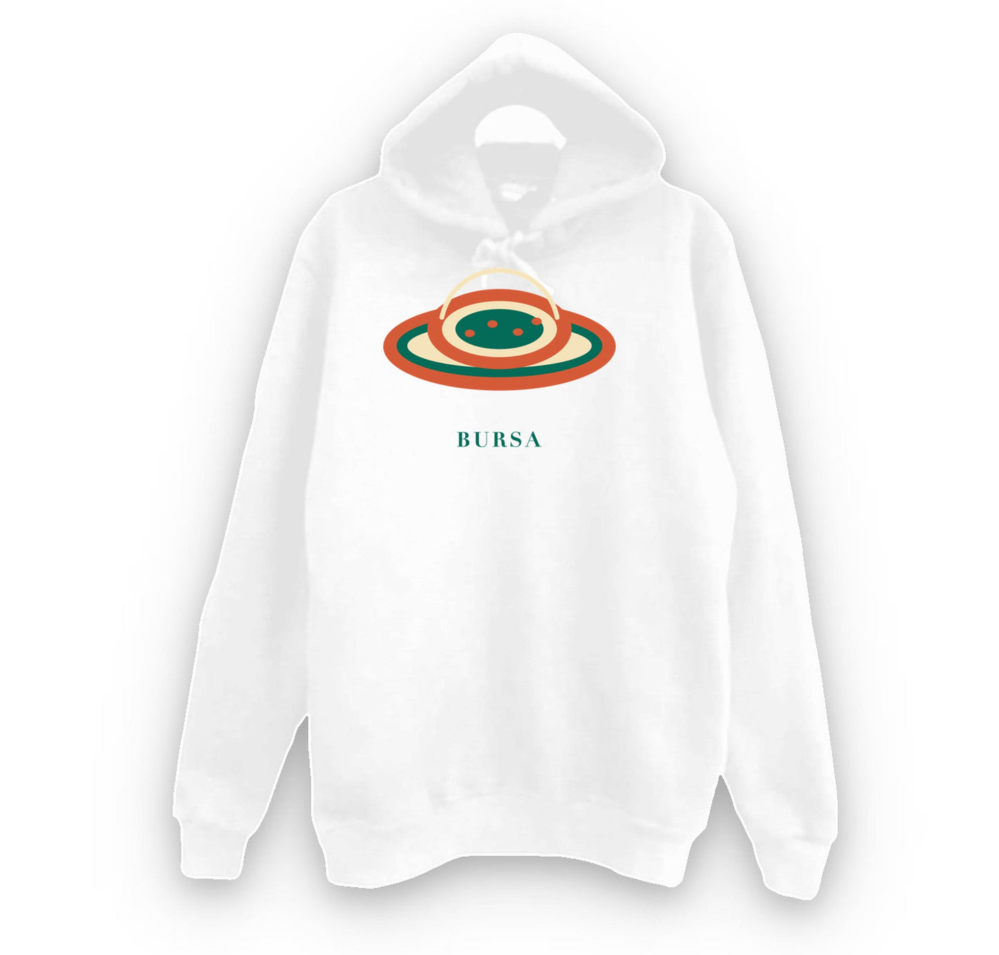 Bursa Cantık baskılı beyaz kapüşonlu sweatshirt