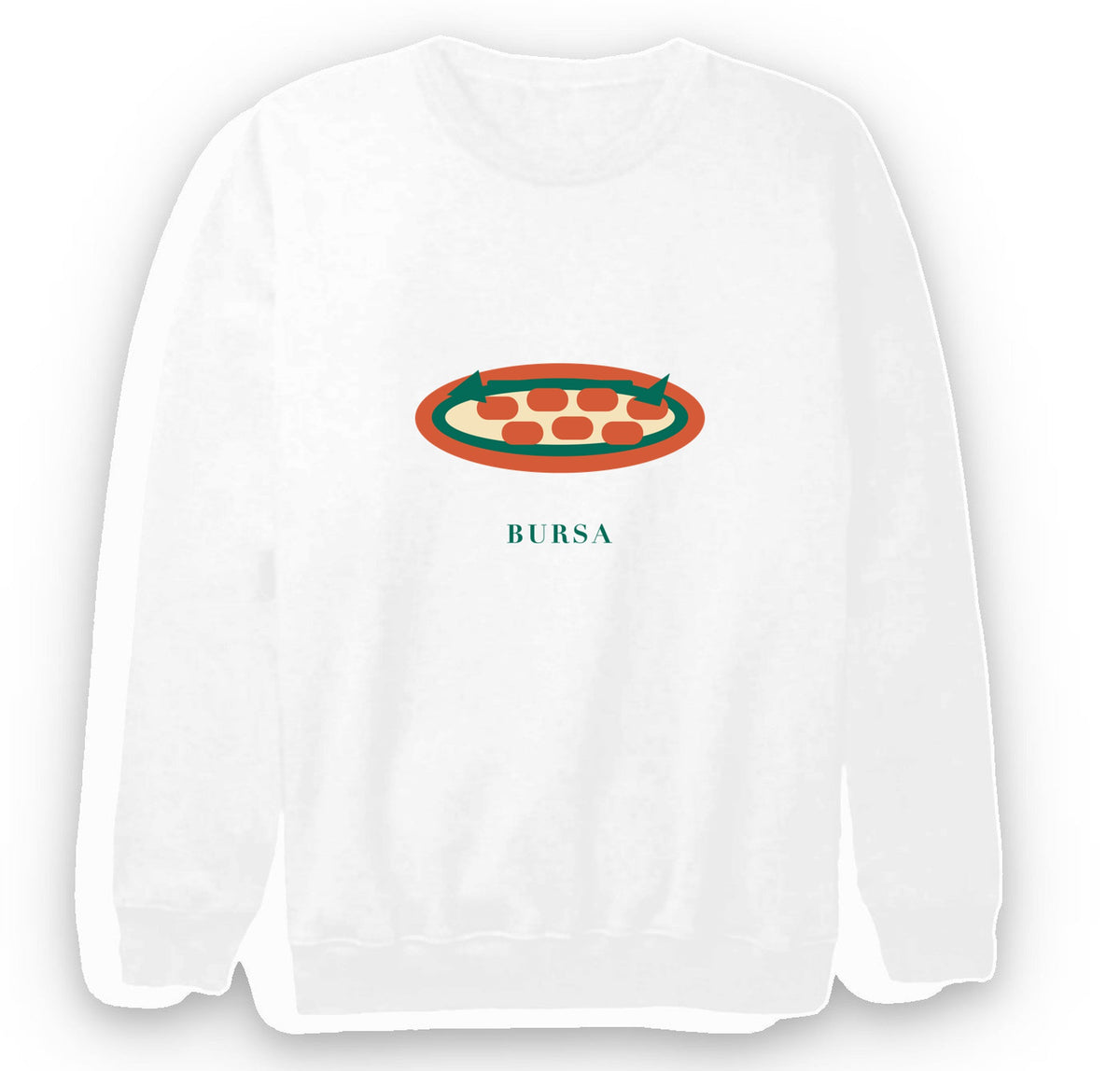 Bursa İnegöl Köfte baskılı beyaz sweatshirt