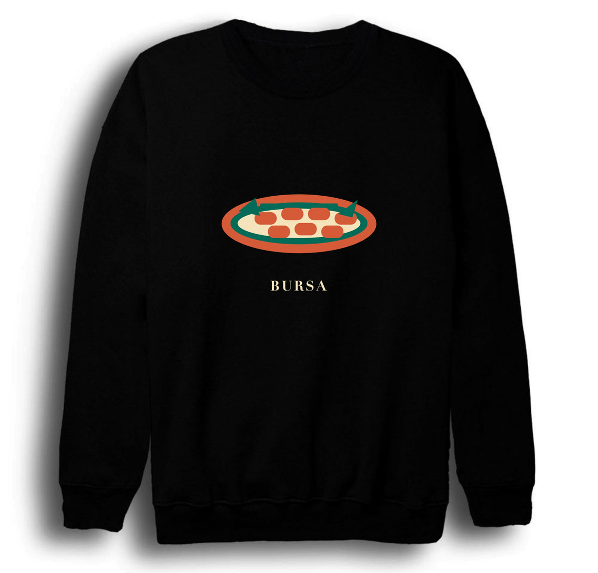 Bursa İnegöl Köfte baskılı siyah sweatshirt