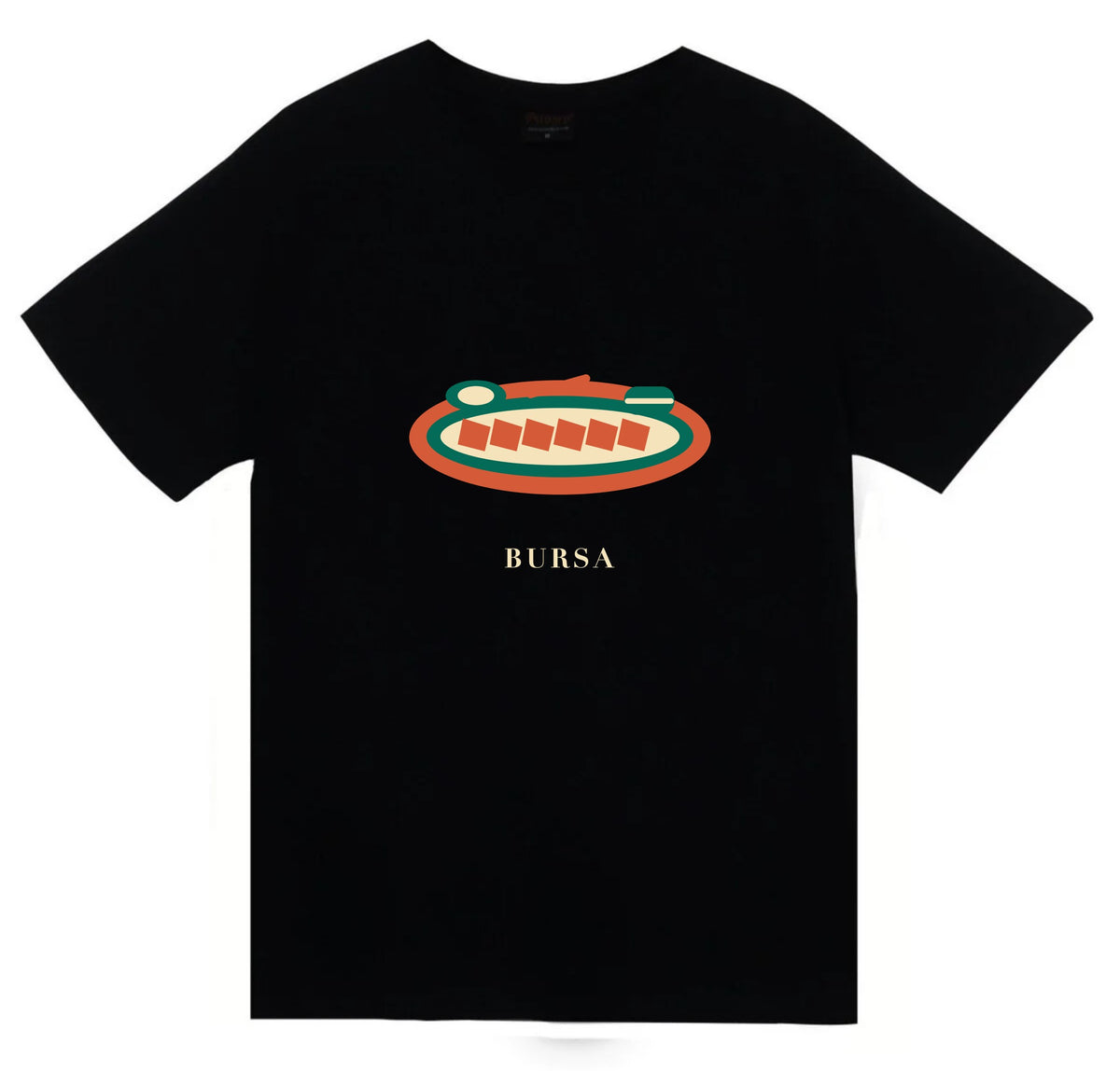 Bursa İskender Kebabı baskılı siyah t-shirt