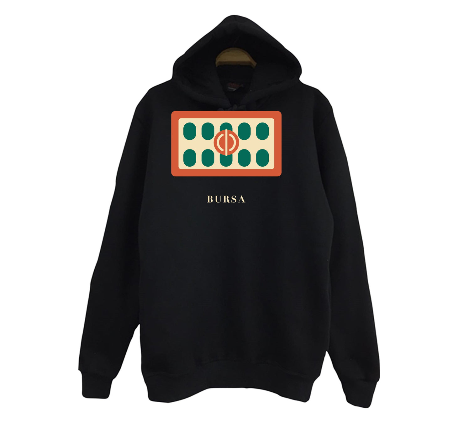 Bursa Koza Han baskılı siyah kapüşonlu sweatshirt