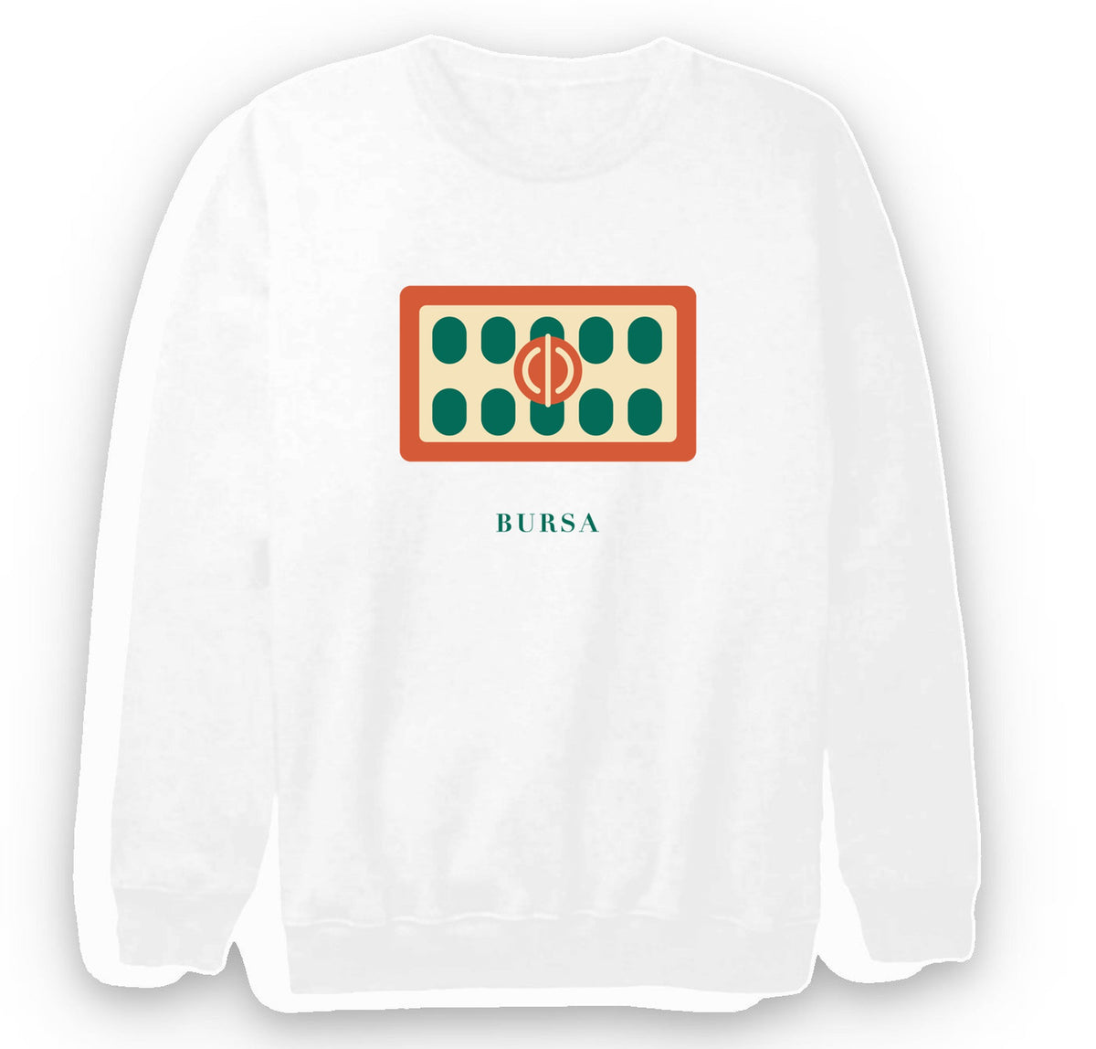 Bursa Koza Han baskılı beyaz sweatshirt