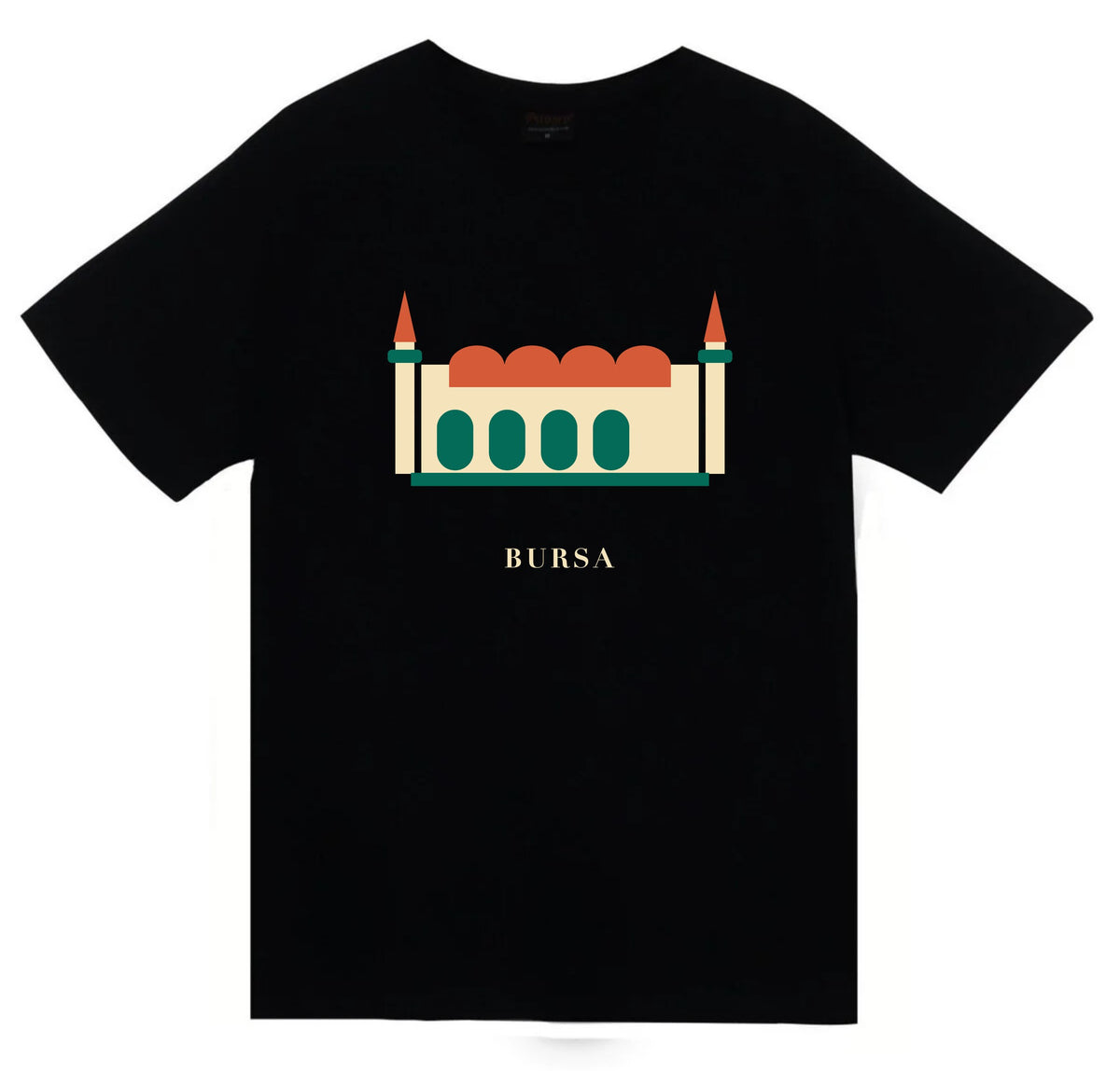 Bursa Ulu Cami baskılı siyah t-shirt