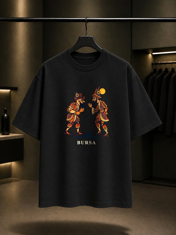Bursa Ulu Cami baskılı siyah t-shirt