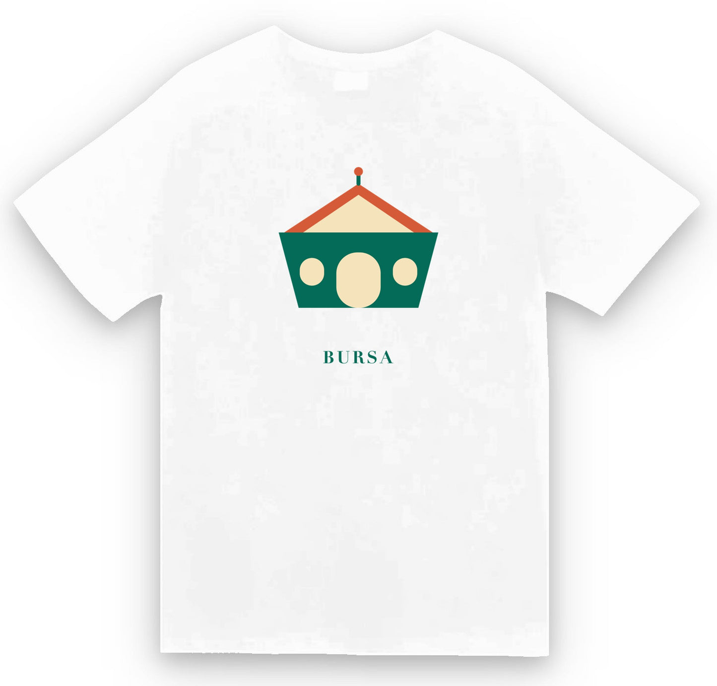 Bursa Yeşil Türbe baskılı beyaz t-shirt