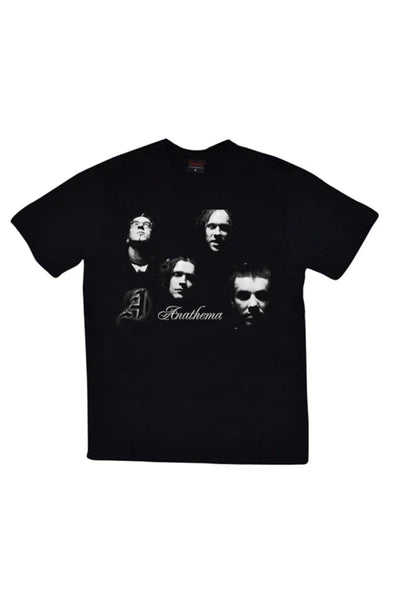 fame-stoned  Anathema Baskılı Unisex %100 Pamuk Siyah T-shirt