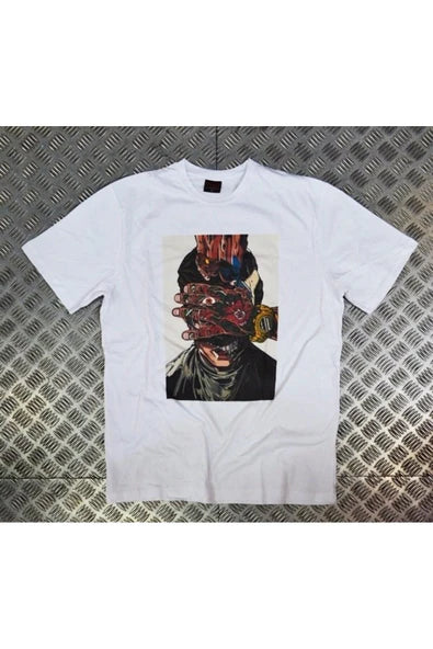 fame-stoned  Unisex Beyaz Tişört Baskılı T-shirt