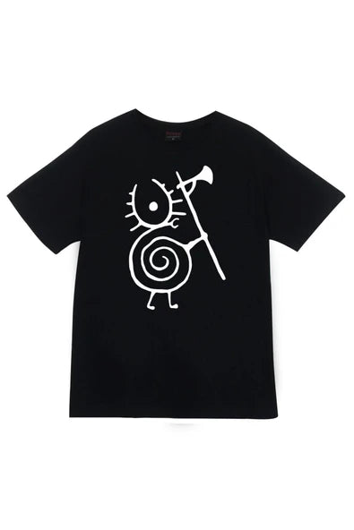 fame-stoned Heilung Baskılı Unisex %100 Pamuk Siyah T-shirt