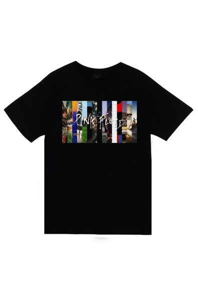 fame-stoned Pink Floyd Baskılı Unisex %100 Pamuk Siyah T-shirt