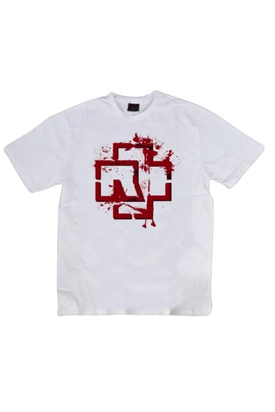 fame-stoned  Rammstein Baskılı Unisex %100 Pamuk Beyaz T-shirt