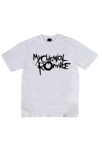 fame-stoned My Chemical Romance Baskılı Unisex %100 Pamuk Beyaz T-shirt