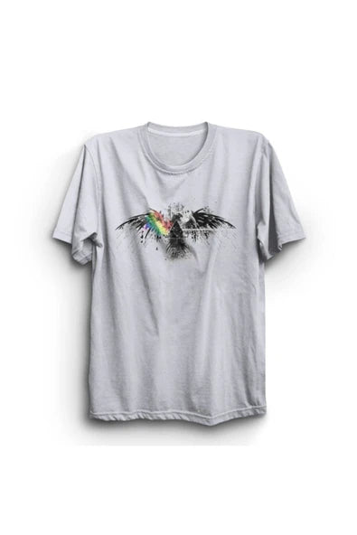 fame-stoned  Pink Floyd Baskılı Unisex %100 Pamuk Beyaz T-shirt