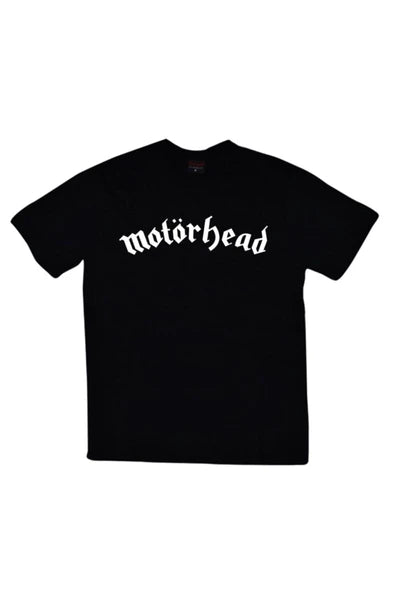 Motörhead Logo yazısı baskılı siyah tişört