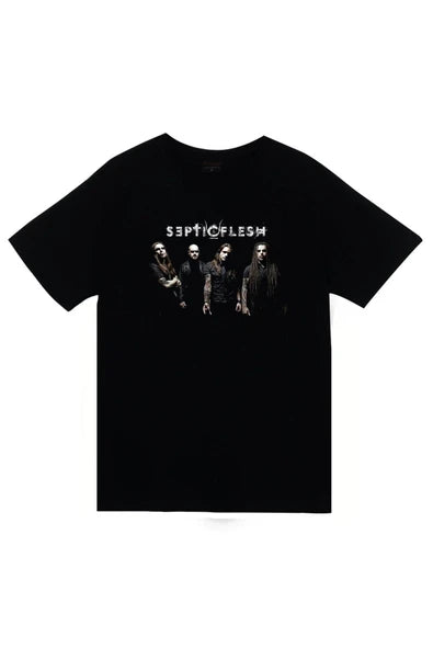 fame-stoned Septicflesh Baskılı Unisex %100 Pamuk Siyah T-shirt