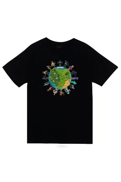 fame-stoned  Unisex Siyah Baskılı T-Shirt