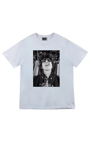 fame-stoned  Lp Laura Pergolizzi Baskılı Unisex %100 Pamuk Beyaz T-shirt
