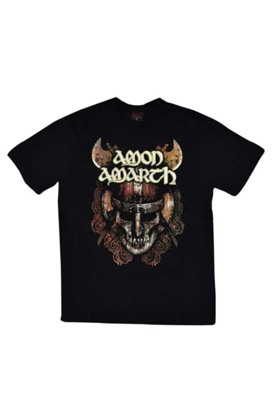 fame-stoned  Amon Amarth Baskılı Unisex %100 Pamuk Siyah T-shirt