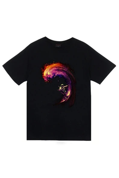 fame-stoned  Siyah Astronot Baskılı T-shirt