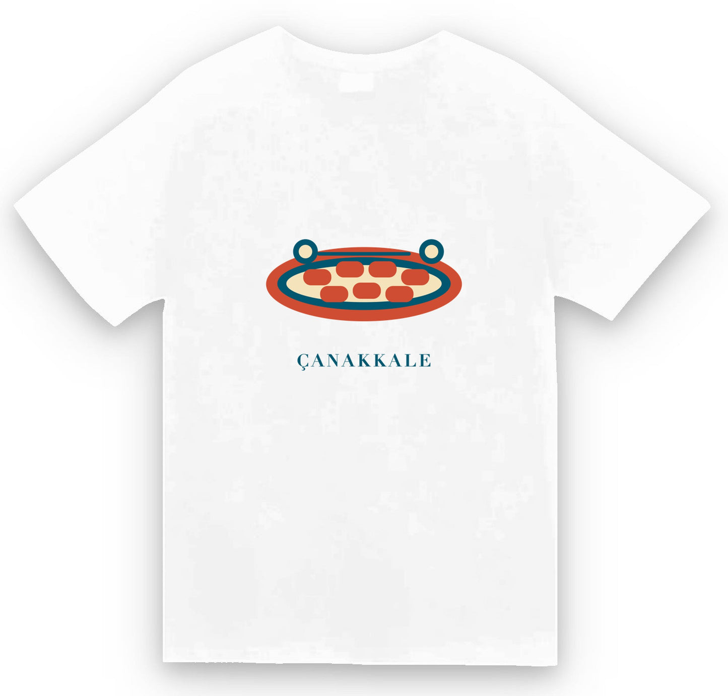 Çanakkale Biga Köftesi baskılı beyaz t-shirt