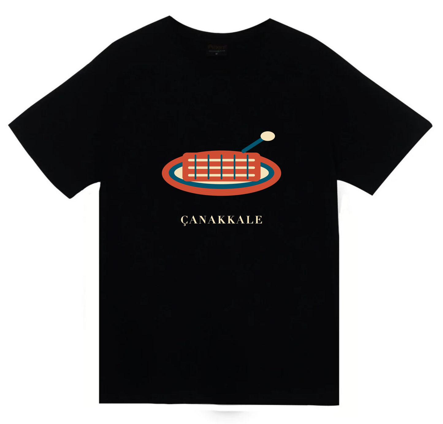 Çanakkale Peynir Helvası baskılı siyah t-shirt