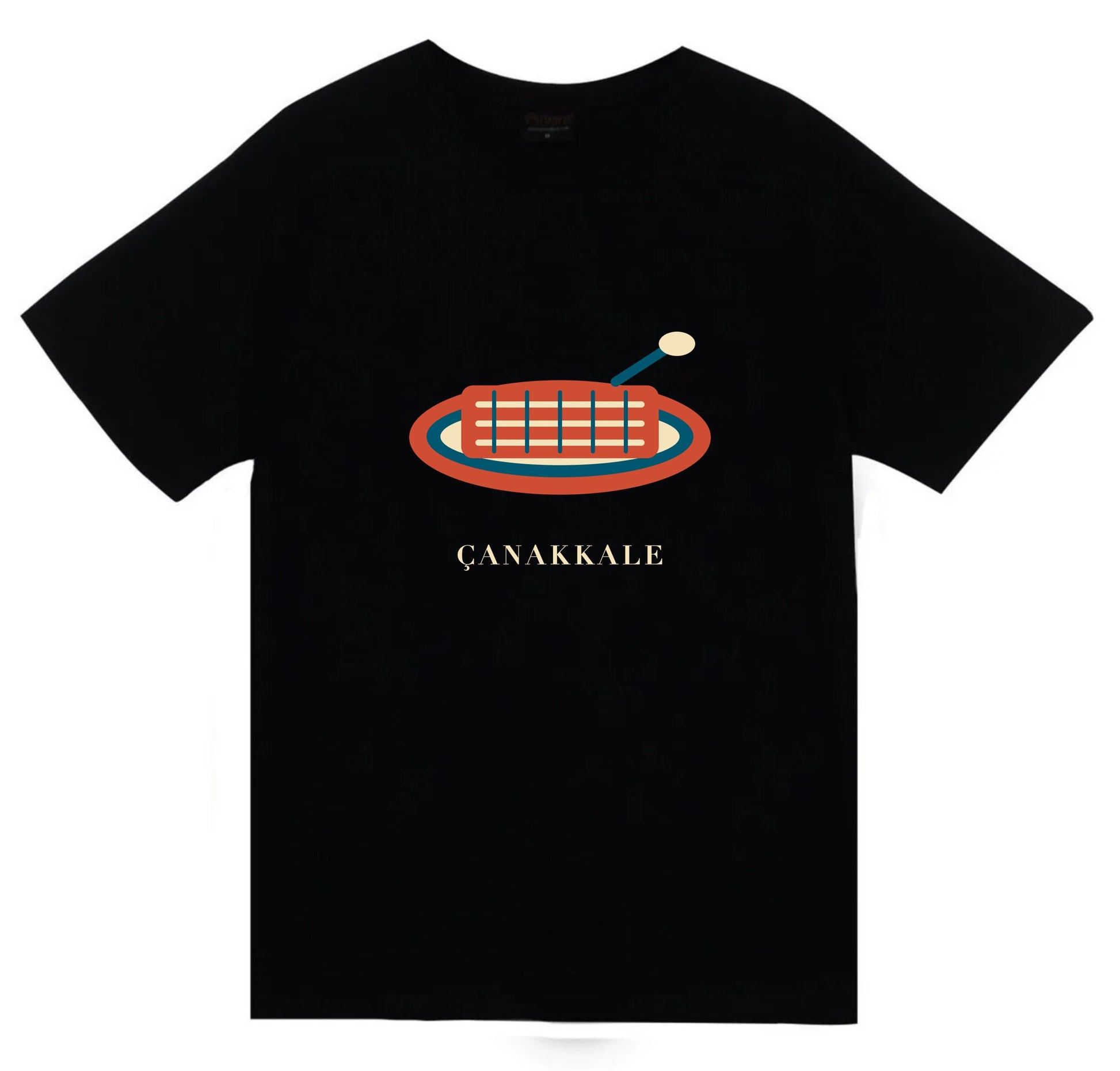 Çanakkale Peynir Helvası baskılı siyah t-shirt