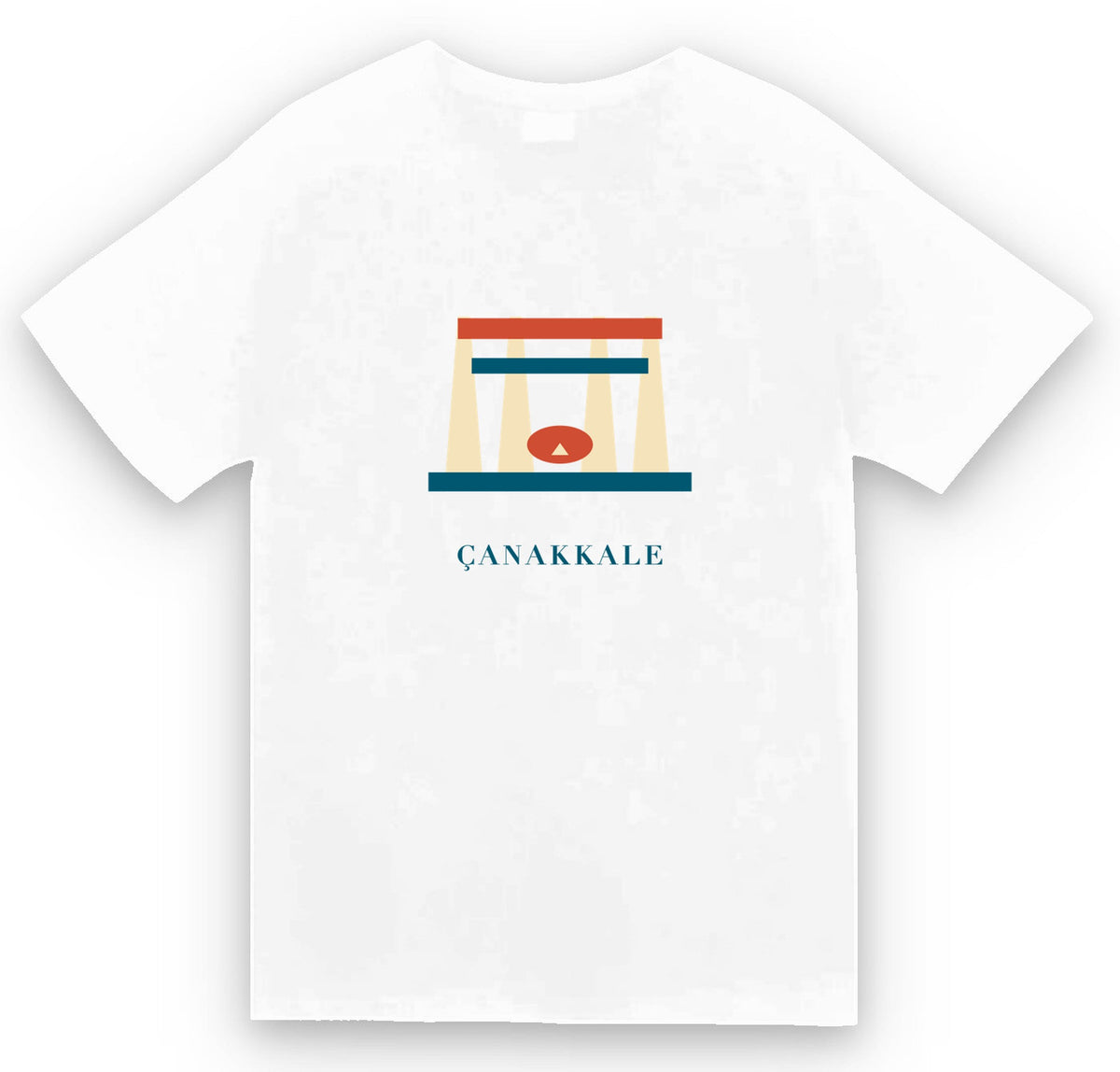 Çanakkale Şehitler Abidesi baskılı beyaz t-shirt
