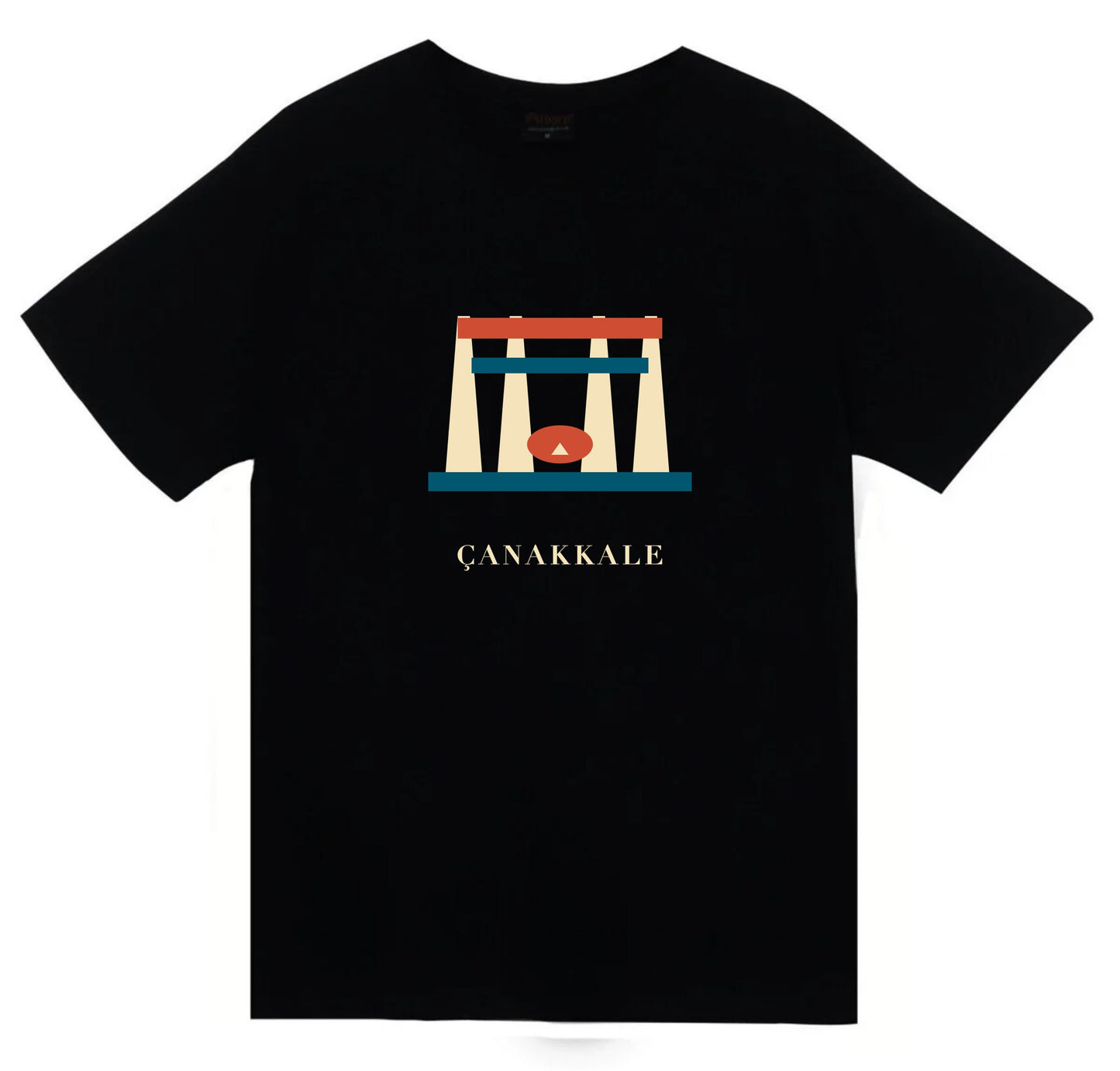 Çanakkale Şehitler Abidesi baskılı siyah t-shirt