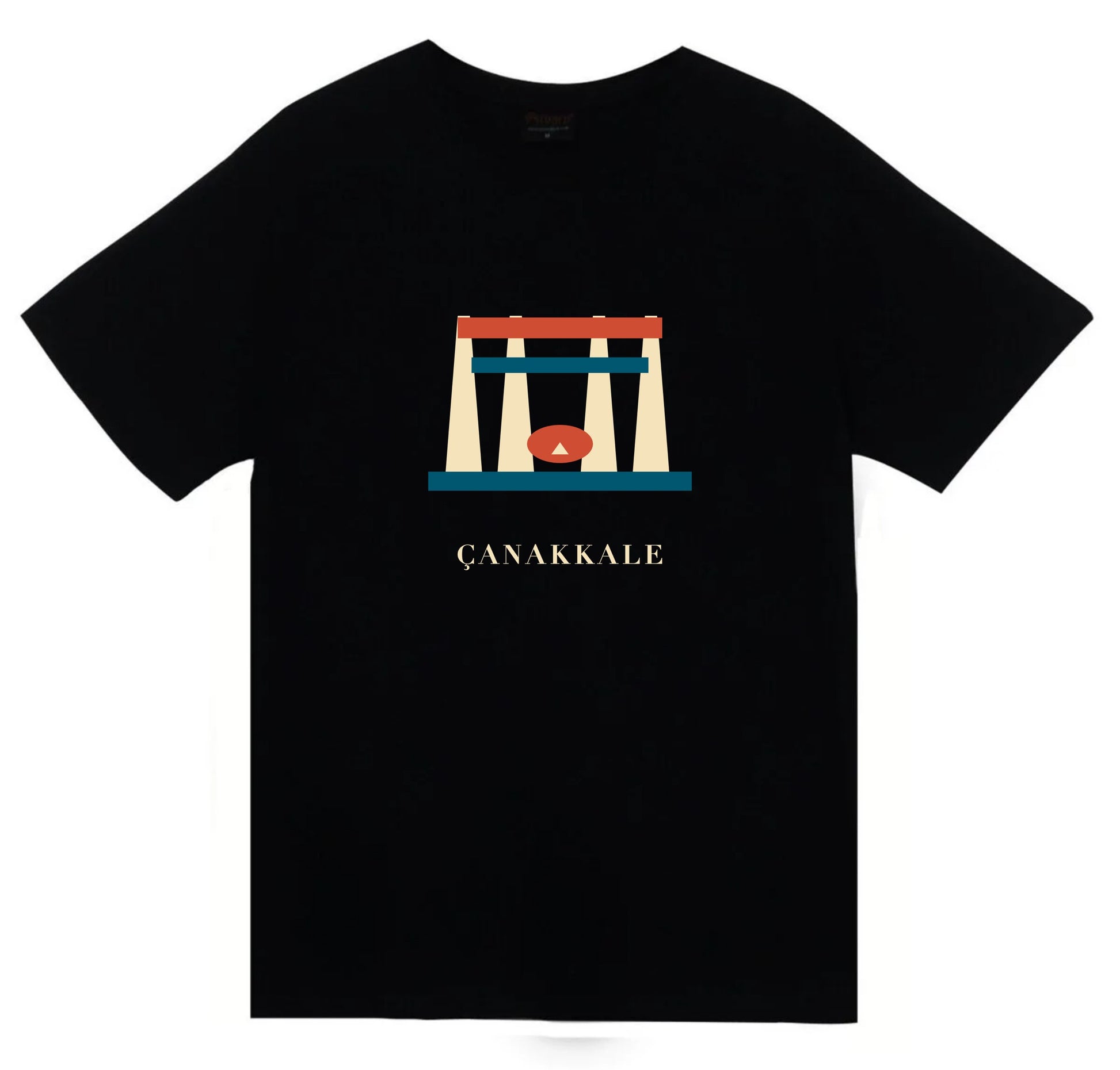 Çanakkale Şehitler Abidesi baskılı siyah t-shirt