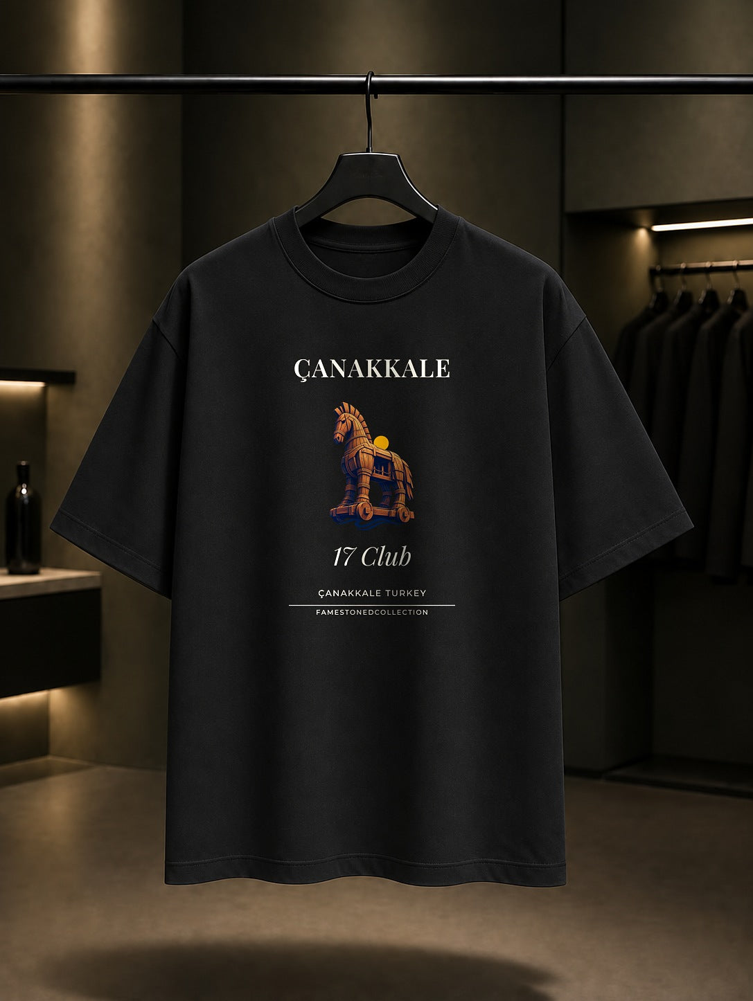 Çanakkale Truva Atı 17 Club Tişört Siyah