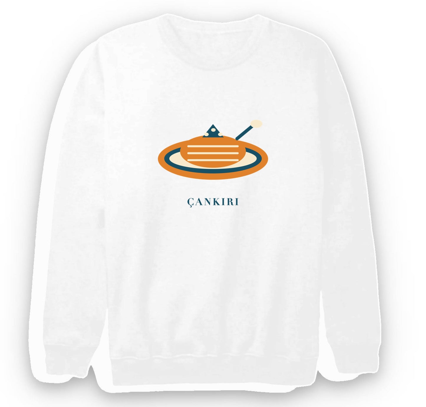 Çankırı Höşmerim Tatlısı baskılı beyaz sweatshirt