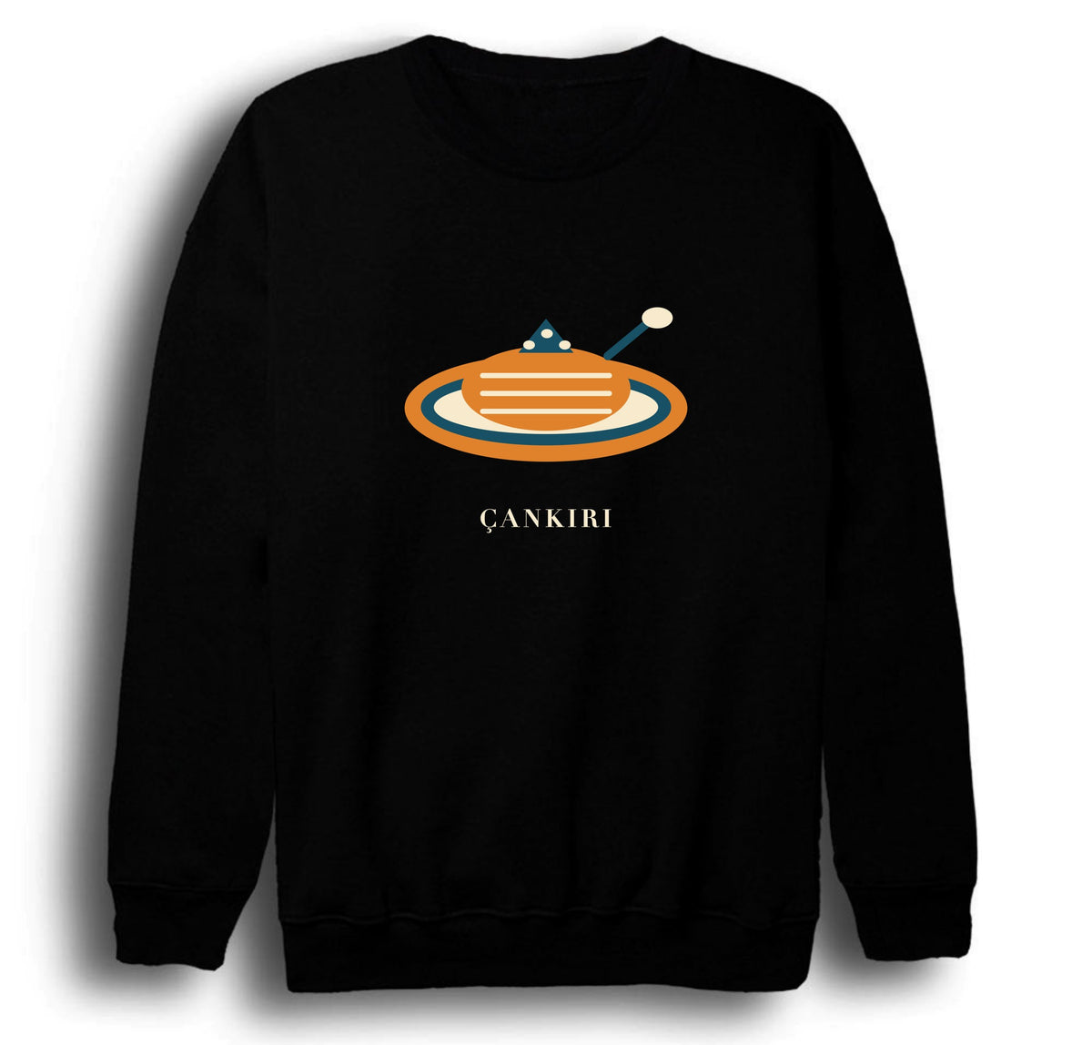 Çankırı Höşmerim Tatlısı baskılı siyah sweatshirt