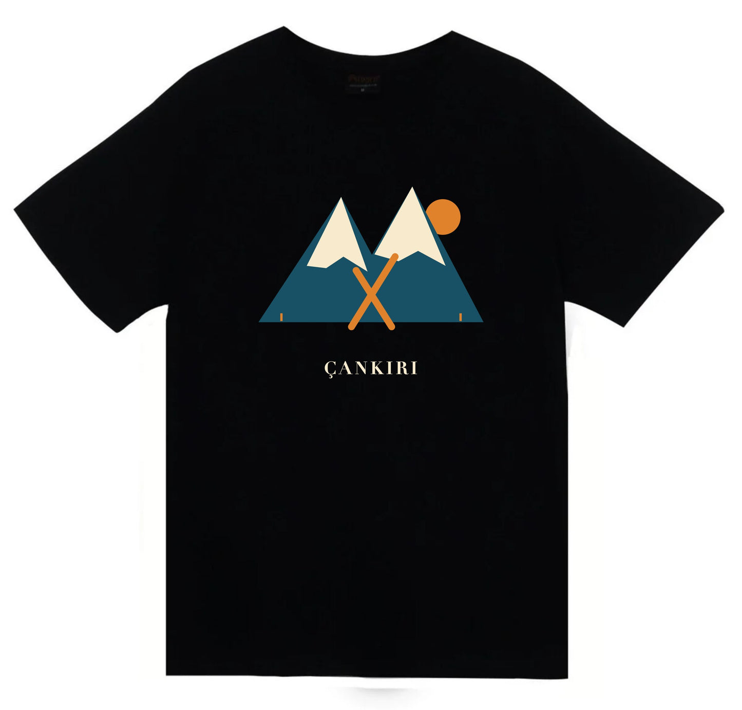Çankırı Ilgaz Dağı baskılı siyah t-shirt